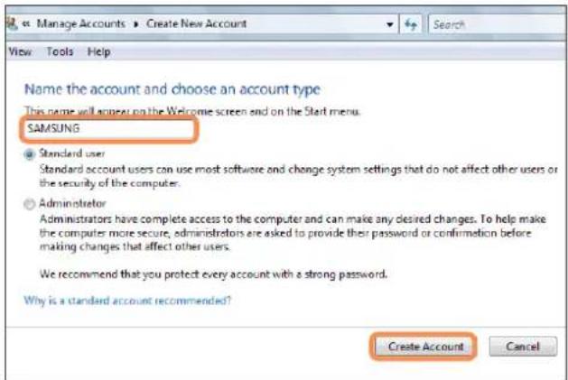 SAMSUNG NP-R505I - Adding User Accounts - 1