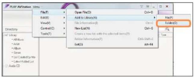 SAMSUNG NP-R505I - Select Menu > File > Add to Library > Folder. - 1