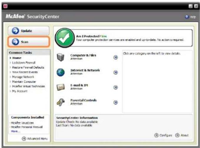 SAMSUNG NP-R505I - Click Start > All Programs > McAfee > McAfeeSecurityCenter. - 1