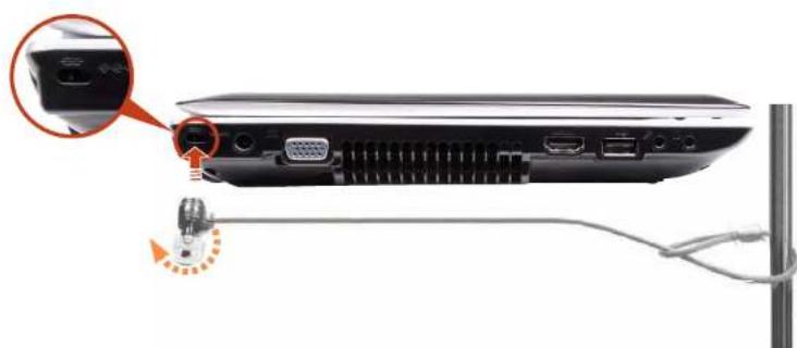 SAMSUNG NP-Q530E - Using the Security Slot - 2