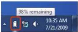 SAMSUNG NP-Q530E - Confirming the battery charge in the Taskbar - 1