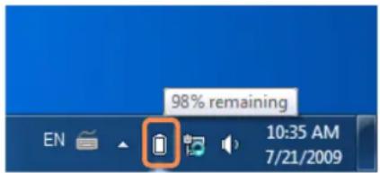 SAMSUNG NP-Q210 - Confirming the battery charge in the Taskbar - 1
