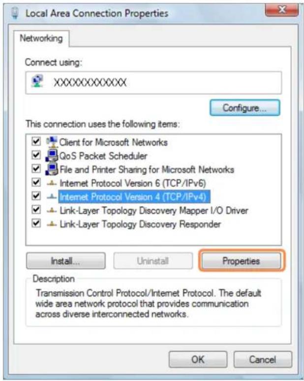 SAMSUNG NP-Q210 - Select Internet Protocol Version 4 (TCP/IPv4) from the Networking tab and click Properties. - 1