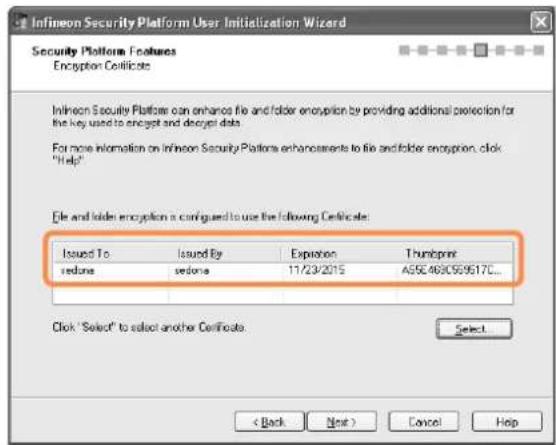 SAMSUNG NP-P460I - Confirm the certificate to use and click the Next button. - 1