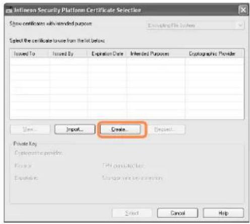 SAMSUNG NP-P460I - Click the Create button to create a certificate. - 1