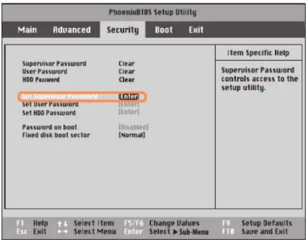 SAMSUNG NP-P460I - Setting a Supervisor Password - 1