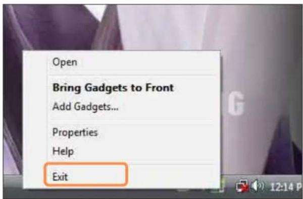 SAMSUNG NP-P460I - Exiting the Sidebar - 1