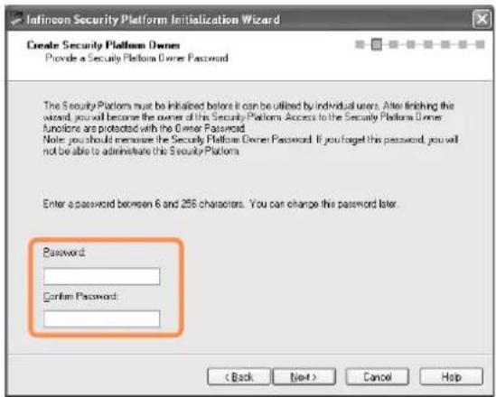 SAMSUNG NP-P460I - Initializing the Security Platform - 3
