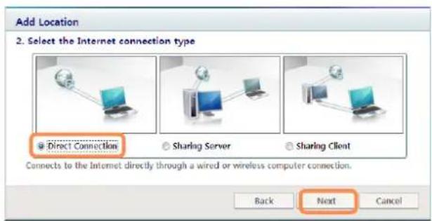 SAMSUNG NP-P460I - Select Direct Connection and click the Next button. - 1