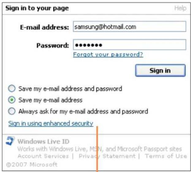 SAMSUNG NP-P460I - Logging into Internet Sites - 2