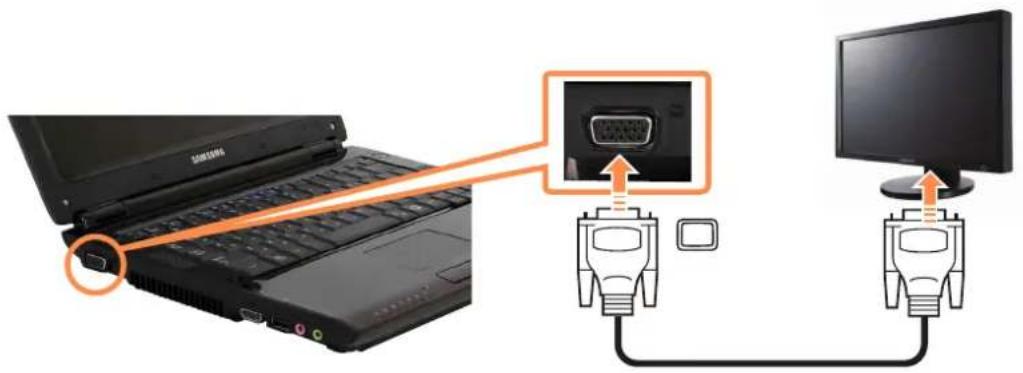 SAMSUNG NP-P210I - Connecting to the Monitor port - 1