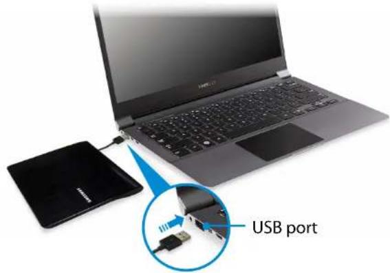 SAMSUNG NP900X3B - Connecting the CD Drive - 1