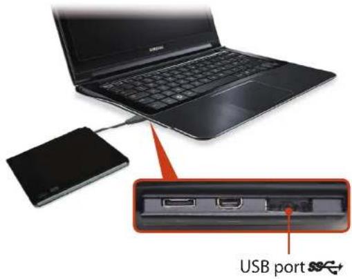 SAMSUNG NP900X1B - Connecting the CD Drive - 1