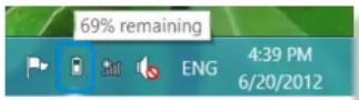 SAMSUNG NP700Z3AH - Confirming the battery charge in the Taskbar - 1