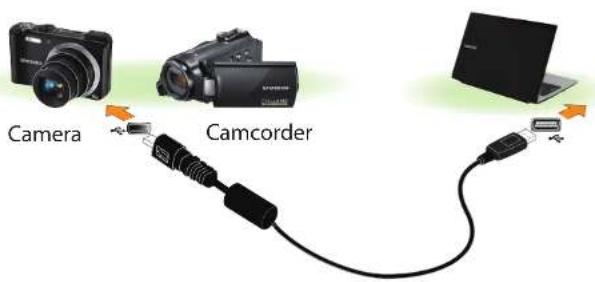 SAMSUNG NP600B4BI - Connecting and using a camera or camcorder - 2