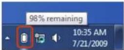 SAMSUNG NP305E7AI - Confirming the battery charge in the Taskbar - 1
