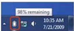 SAMSUNG NP300V5AH - Confirming the battery charge in the Taskbar - 1