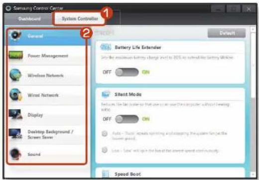 SAMSUNG NP300V5AH - Samsung Control Center (Optional) - 2