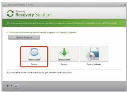 SAMSUNG NP300V3AH - If the initial menu screen appears, click Restore. - 1