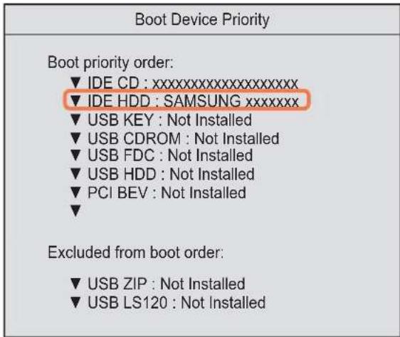 SAMSUNG NP-X65 - Changing the Boot Priority - 2