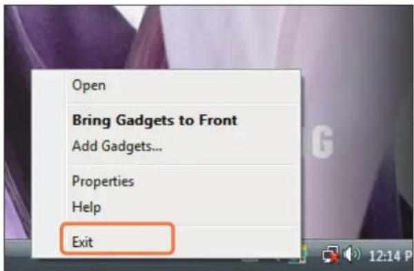 SAMSUNG NP-X65 - Exiting the Sidebar - 1