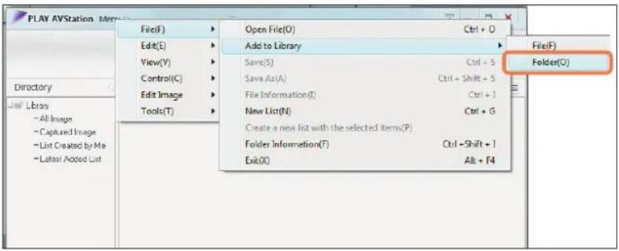 SAMSUNG NP-X65 - Select Menu > File > Add to Library > Folder. - 1