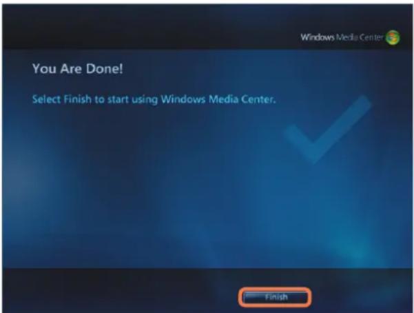 SAMSUNG NP-X65 - When the Media Center setup is complete, click Finish. - 1