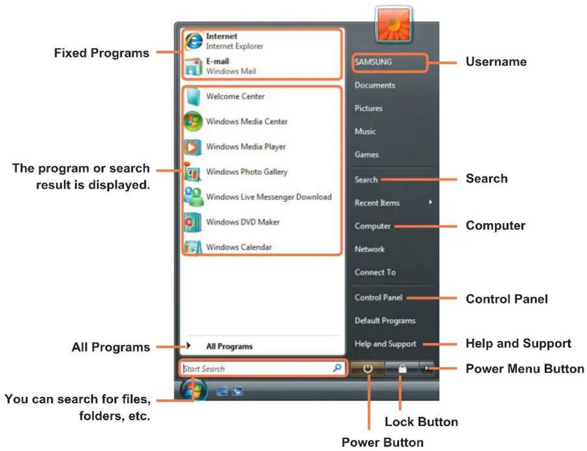 SAMSUNG NP-X65 - Start Menu - 1