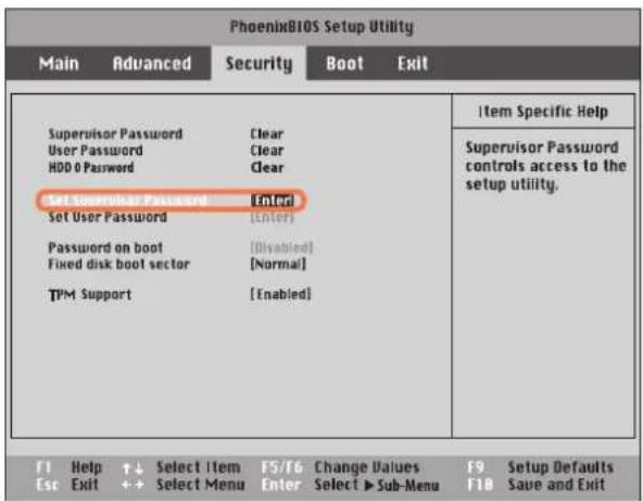 SAMSUNG NP-X65 - Setting a Supervisor Password - 1