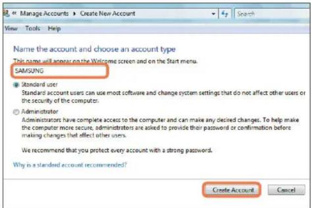 SAMSUNG NP-X65 - Adding User Accounts - 1