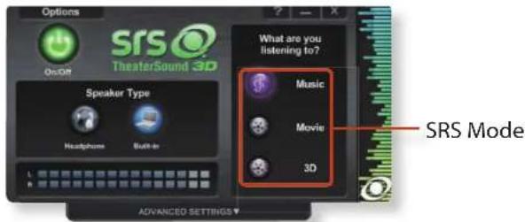 SAMSUNG NP-RF510E - Using SRS TheaterSound 3D (Optional) - 3