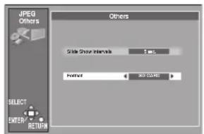 JPEG Others Slide Group Intervals Format SELECT ENTER RETURN