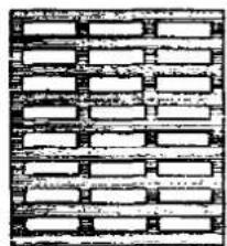 Scanned document with dense tabular text and a grid of rectangular blocks, likely a form or table section