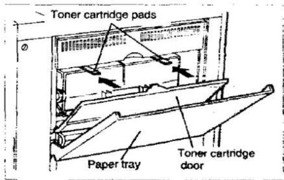 Toner cartridge pads Paper tray Toner cartridge door
