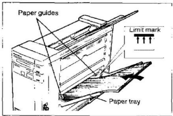Paper guides Limit mark Paper tray