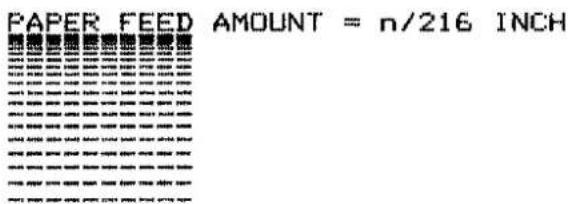 PAPER FEED AMOUNT = n/216 INCH
