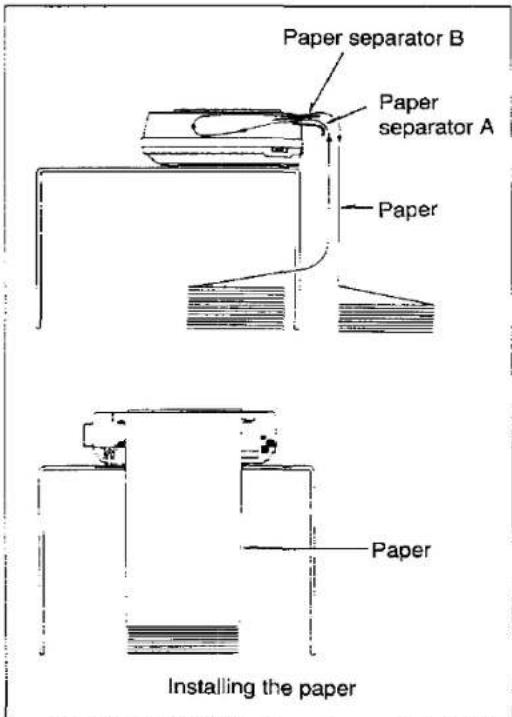 Paper separator B Paper separator A Paper Paper Paper Installing the paper