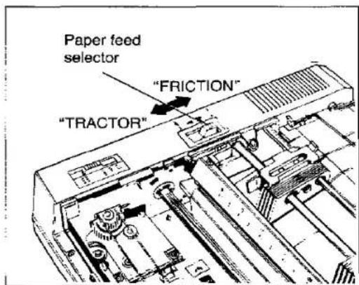Paper feed selector "FRICTION" "TRACTOR"
