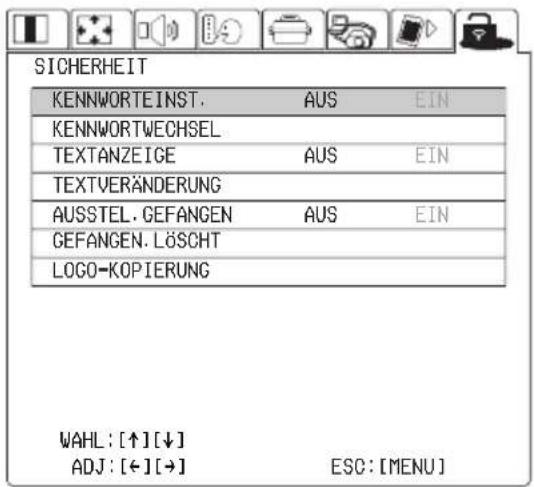 PANASONIC PT-L735NTE - SICHERHEIT-Menü (Seite 49) - 1