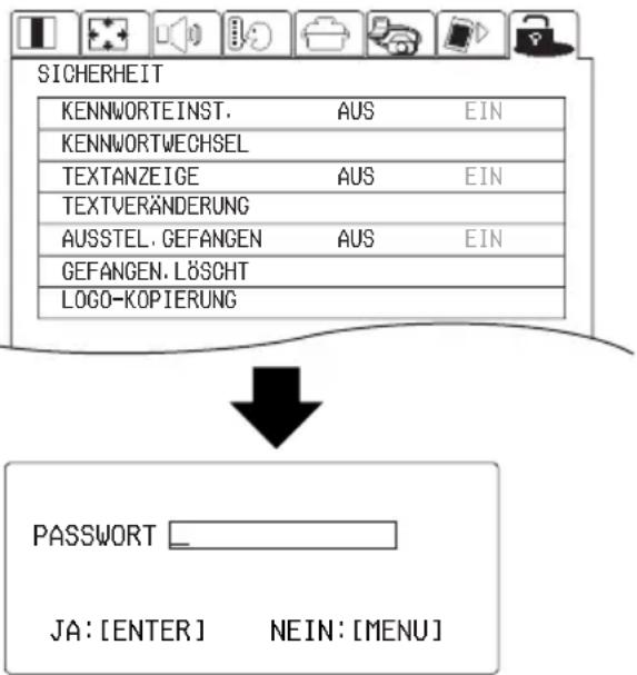 PANASONIC PT-L735NTE - Einstellen der Sicherheitsfunktion - 1