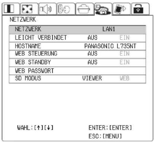 PANASONIC PT-L735NTE - NETZWERK-Menü (Seite 48) (nur PT-L735NTE) - 1