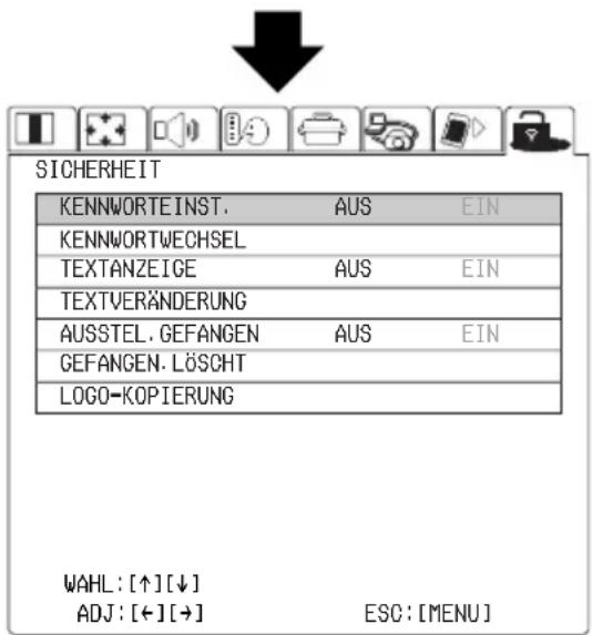 PANASONIC PT-L735NTE - Einstellen der Sicherheitsfunktion - 2