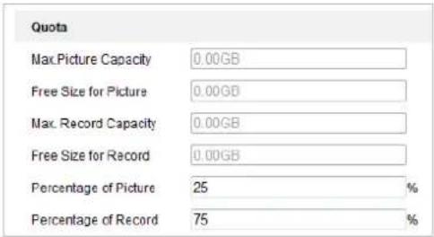 Hikvision DS-2TD4166-50 - - Define the Quota for Record and Pictures - 1