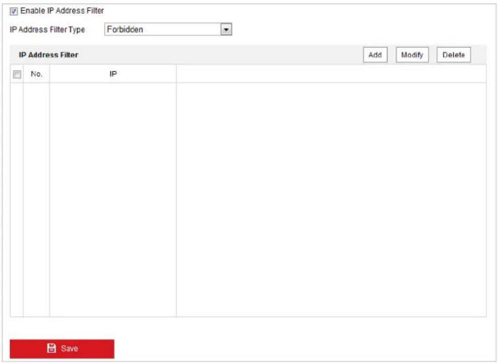 Hikvision DS-2TD6236-50H2L - Configuring IP Address Filter - 1