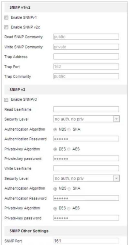 Hikvision DS-2TD6236-50H2L - Enter the SNMP settings interface: - 1
