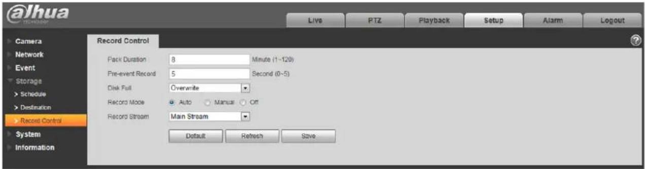Dahua Technology IPC-HFW5431E-Z5 - Aufnahmesteuerung 5.4.3 - 1