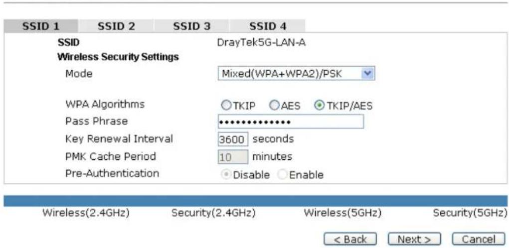 Draytek Vigor VAP902 - Configuring 5GHz Security Settings - 1
