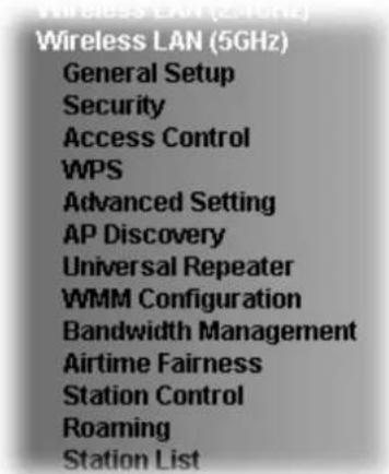 Draytek Vigor VAP902 - Wireless LAN (5GHz) Settings for Universal Repeater Mode - 1