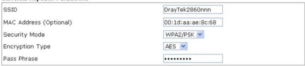 Draytek Vigor VAP902 - Advanced Settings for AP Bridge-Universal Repeater - 1