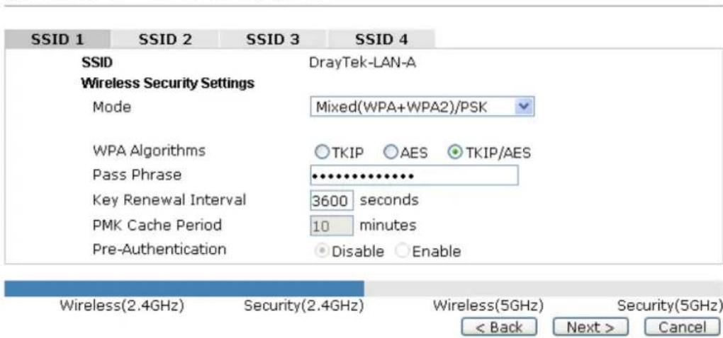 Draytek Vigor VAP902 - Configuring 2.4GHz Security Settings - 1